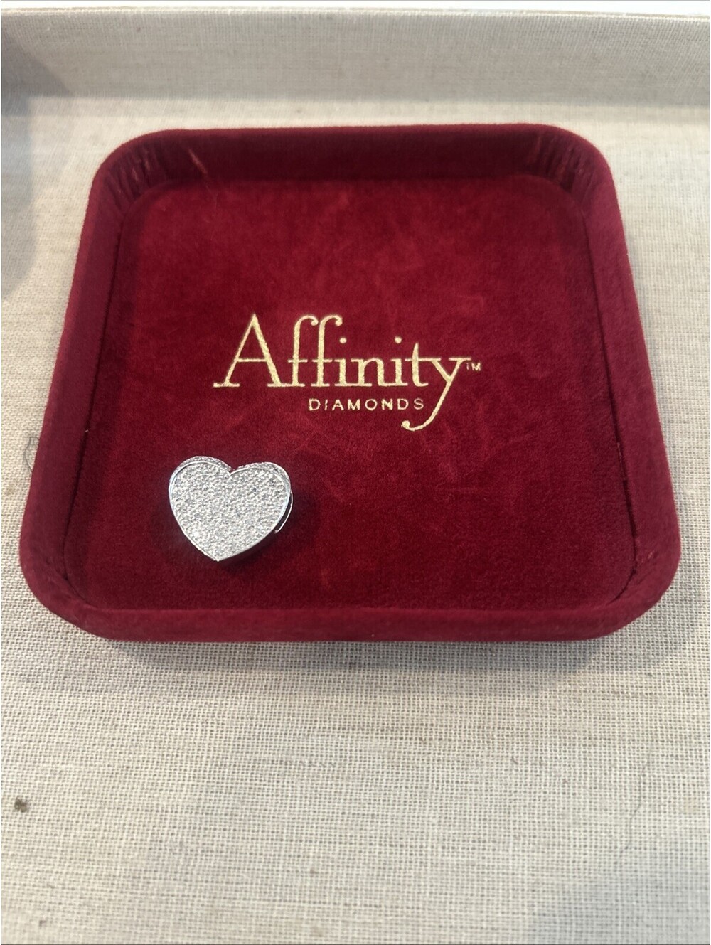 Affinity Diamonds Heart Charm With Diamonds In Sterling Silver